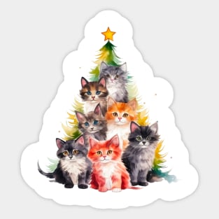 Cat Christmas Tree Sticker